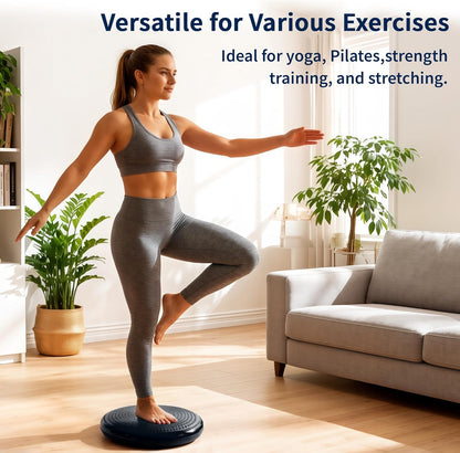 Wobble Cushion Balance Disc, Extra Thick Sensory Pad for Kids & Adults, Flexible Seating Core Strength Trainer for Posture Correction, Desk, Yoga & Stability Workout with Pump