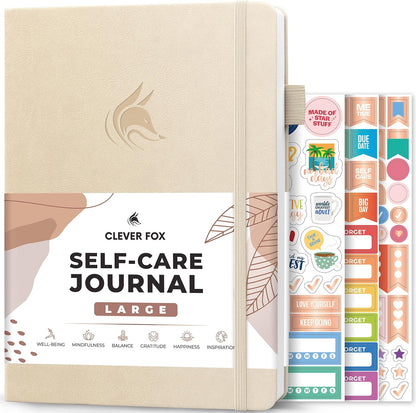 Clever Fox Self-Care Journal – Daily Reflection Notebook – Mental Health & Personal Development Planner, Meditation & Mood Log, A5 (Aquamarine)