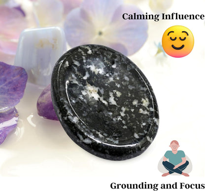 Amazing Gemstone Labradorite Thumb Worry Stone, Anxiety Stone, Healing Crystals - Piedra Crystal Fidget for Gift, Meditation, Calming, Relaxation, Stress Relief - Colors B