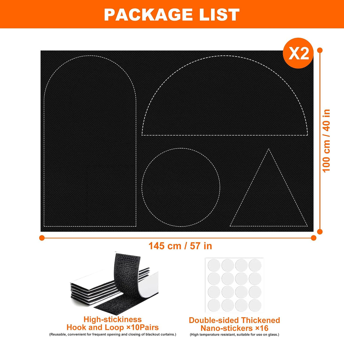 Black Out Window Cover Portable Blacout Curtains for Bedroom Guard Blinds