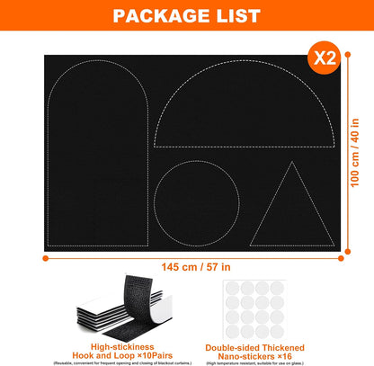 Black Out Window Cover Portable Blacout Curtains for Bedroom Guard Blinds