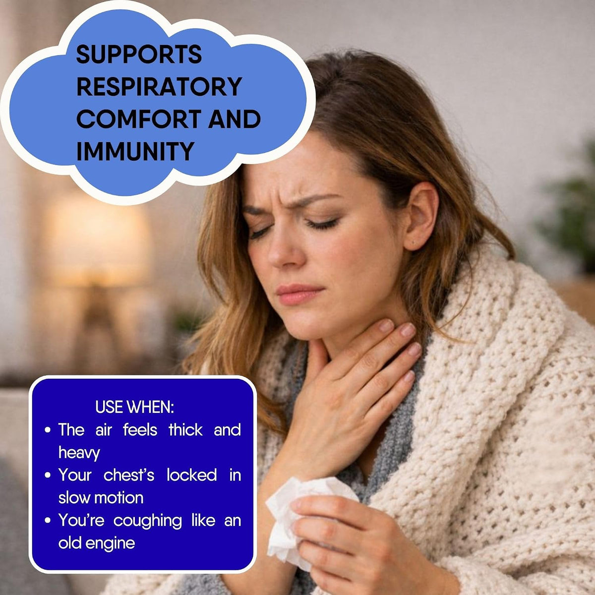 Leckar Cough Season Herbal Tea – Natural Respiratory Support Blend with Mullein, Thyme & Echinacea – Soothes Sore Throat & Hoarse Voice – Lung Health & Immune Boost – Caffeine-Free – 2 oz