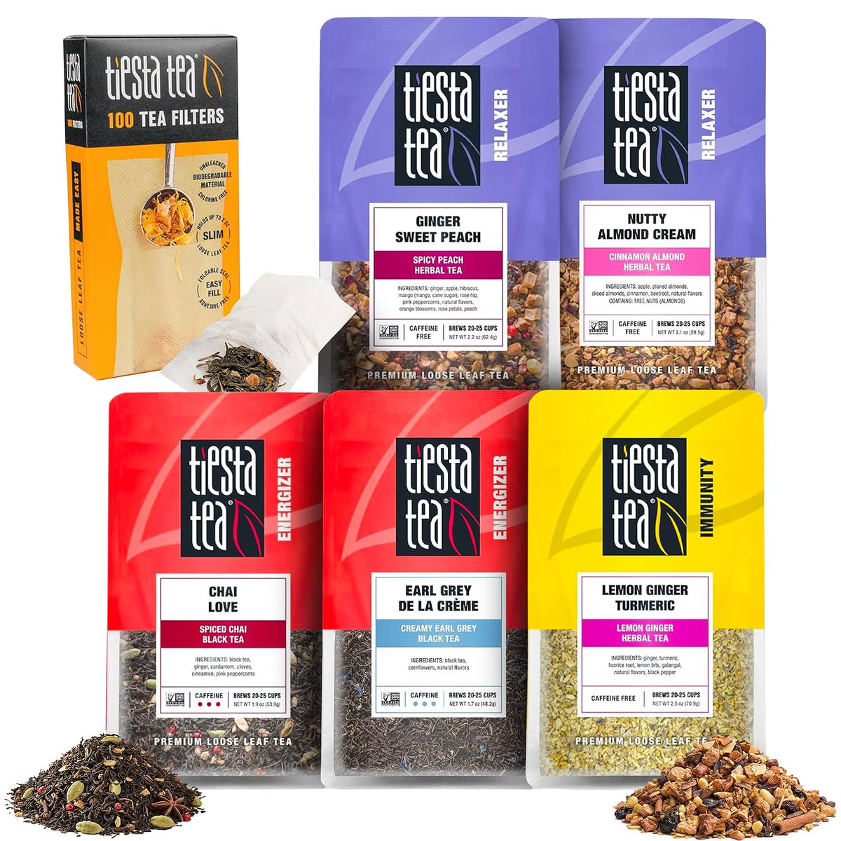 Tiesta Tea Fall Medley Dry Flight Set – Assorted Herbal, Black, Chai