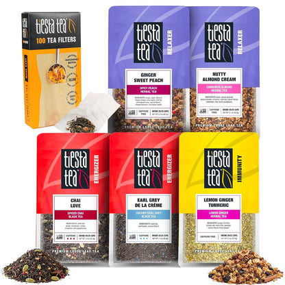 Tiesta Tea Fall Medley Dry Flight Set – Assorted Herbal, Black, Chai