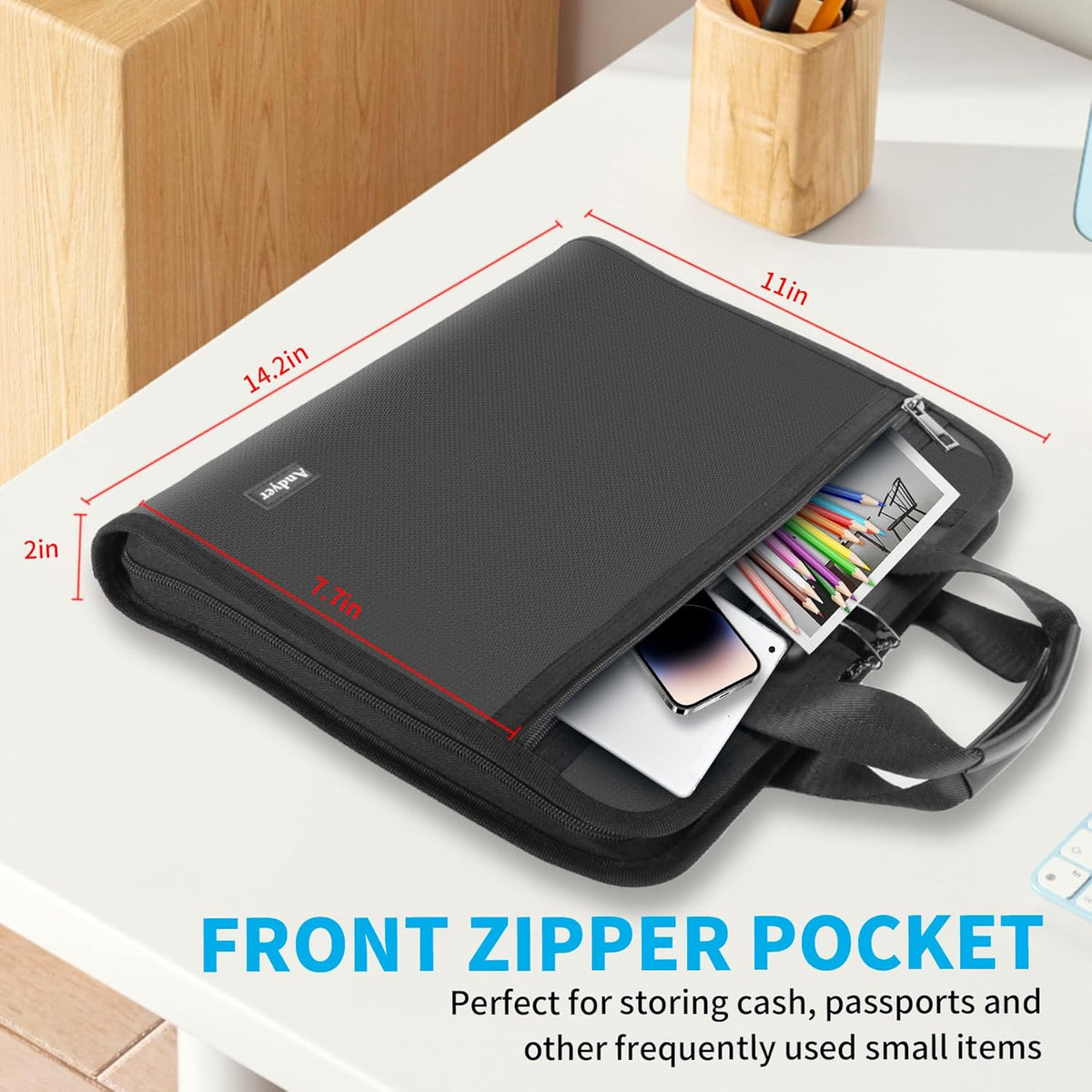 Important Document Organizer with Lock, Fireproof Accordion File Organizer