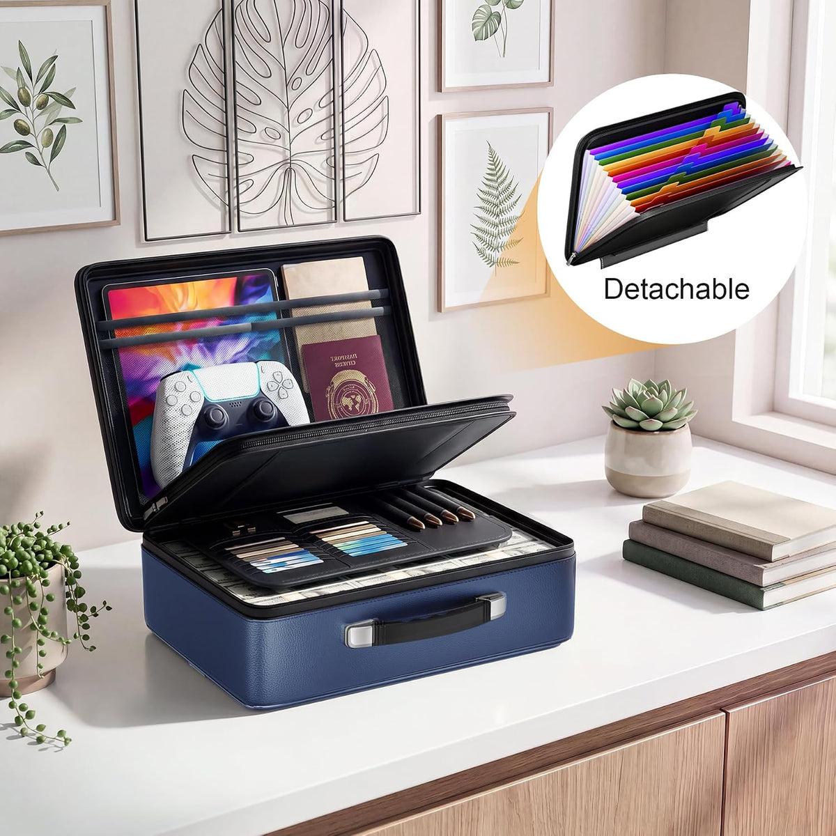 Fireproof Document Box, Hard Briefcase Fireproof Safe for Home Documents