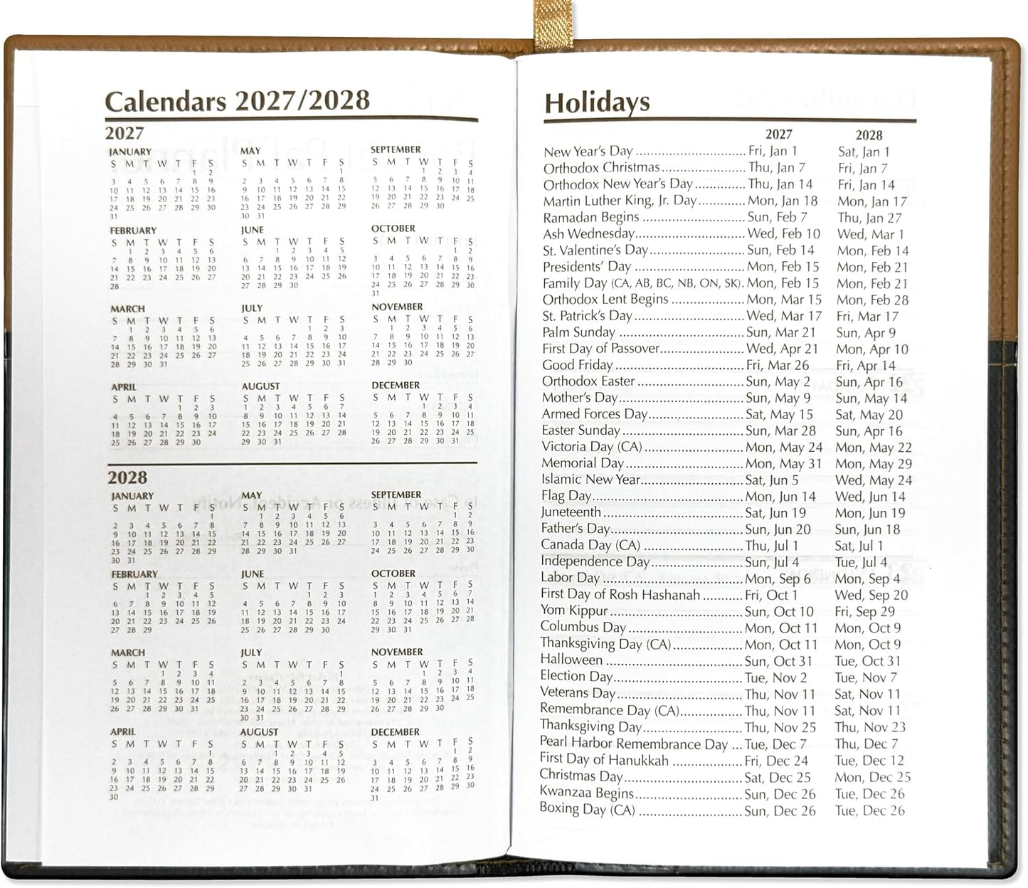 BookFactory 2026 Weekly Pocket Calendar Planner with Notepad