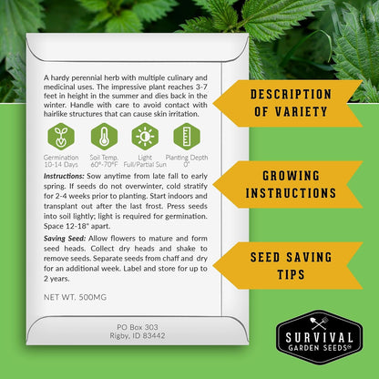 Stinging Nettle Seeds for Planting - 2 Packs