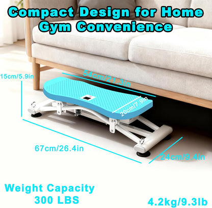 KINMAC 2-in-1 Rocking Stepper with Resistance Bands, Portable Balance Board for Exercise at Home, Quiet Mini Stair Stepper with LCD Monitor, Ski Trainer for Workout Home Gym