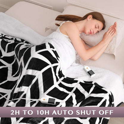 VENTIMI Electric Blanket Heated Throw, 50" x 60" Heated Blanket with 5 Heat Levels & 3 Hours Auto Off, Fast Heating Blankets with ETL & FCC Certification, Grey