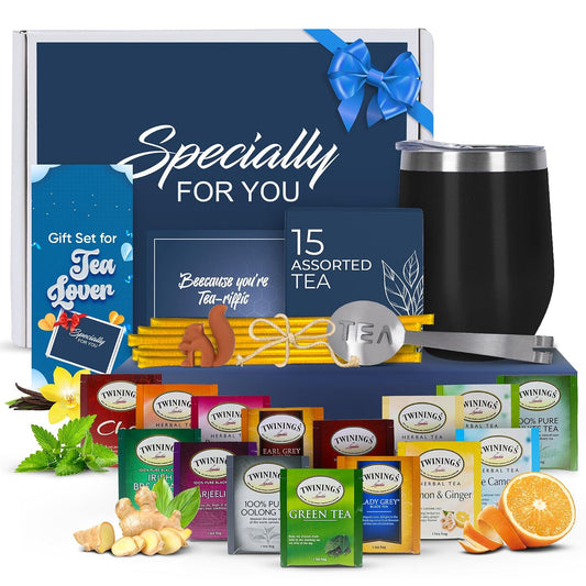 Modern Elegance Tea Tumbler Gift Set for Women, Teal