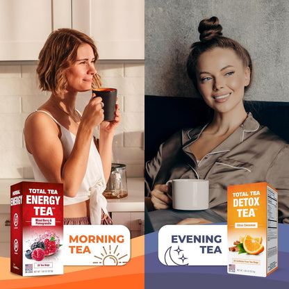 Total Tea Slimming Detox Caffeine Free Chamomile Hibiscus Ginger Root