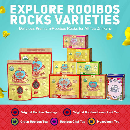 Caffeine Free Organic Rooibos Tea Bags 80 - Naturally Sweet Herbal Tea Safe for Kids & Pregnant Women – Low Tannin Premium South African Tea Red Tea - Sustainably & Ethically Farmed Red Rooibos Tea