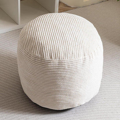 HIGOGOGO Pouf Ottoman Stuffed Round Modern Foam Filled Foot Rest Poufs for Living Room Chair Decorative 20 X 15 Inches Boho Relax Stool for Wedding Christmas Party, Beige