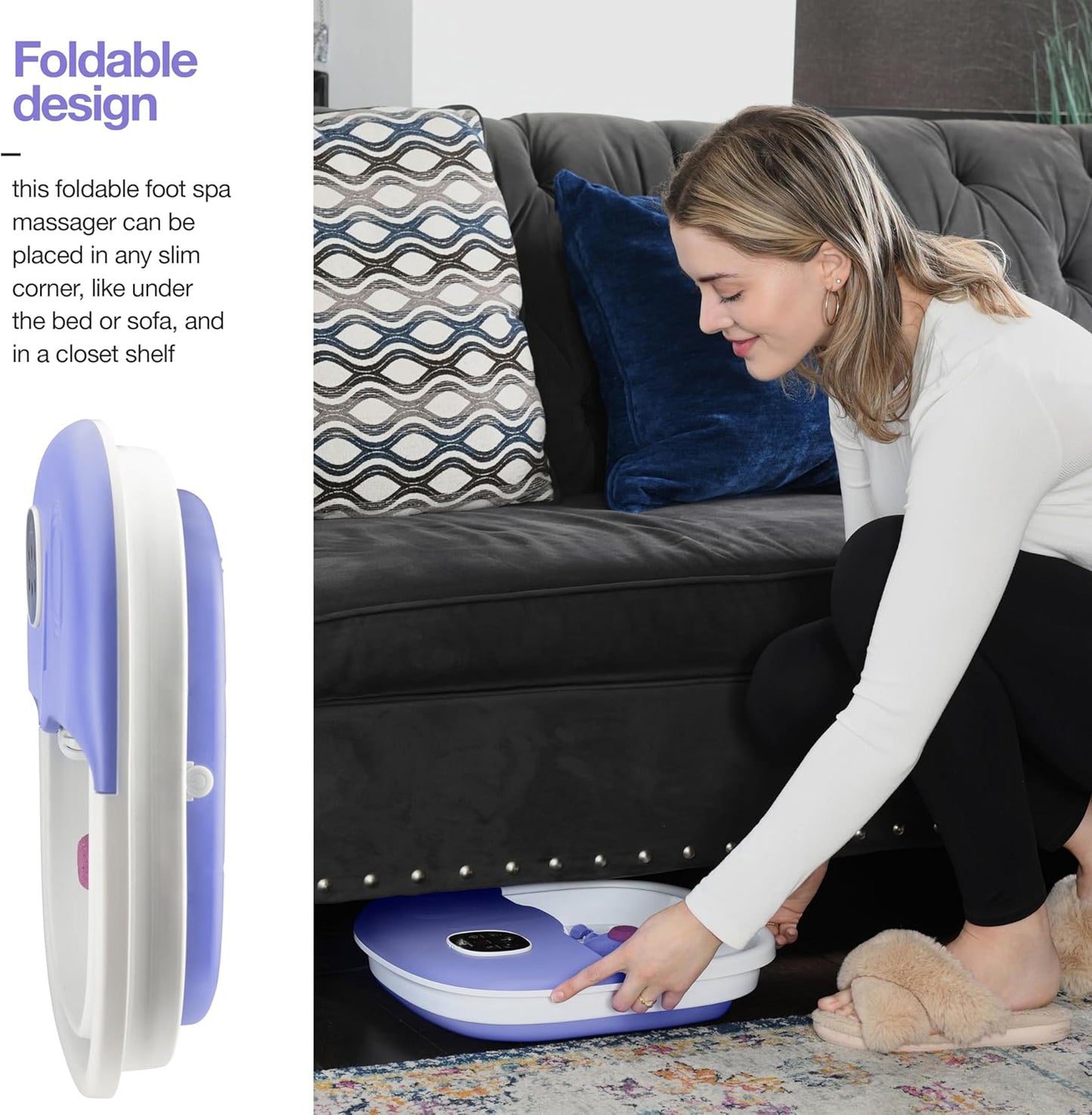 Medical king Foot Spa with Heat and Massage and Jets Includes A Remote Control A Pumice Stone Collapsible Massager with Bubbles and Vibration