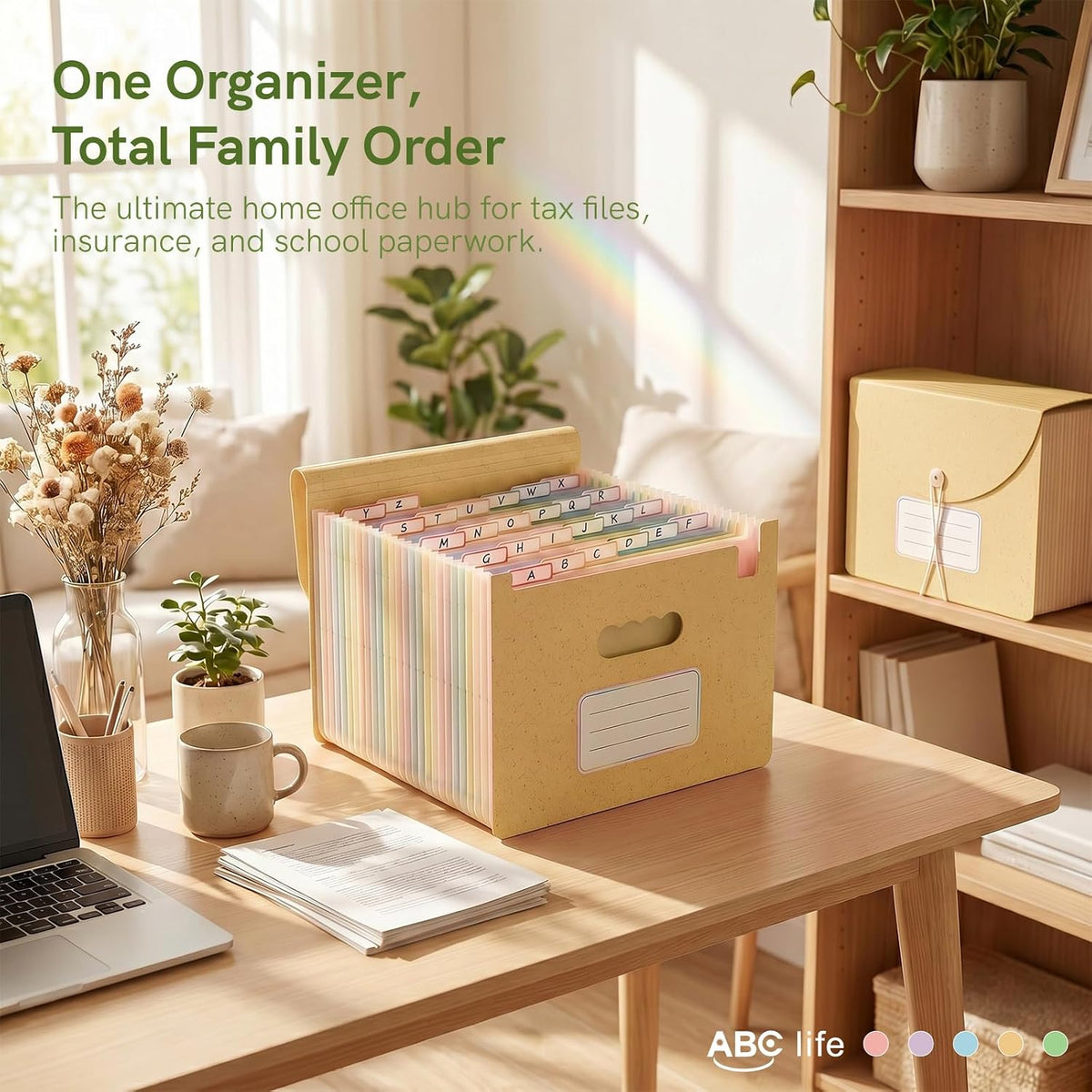 ABC life 26 Pockets Accordion File Organizer, Expanding File Folders
