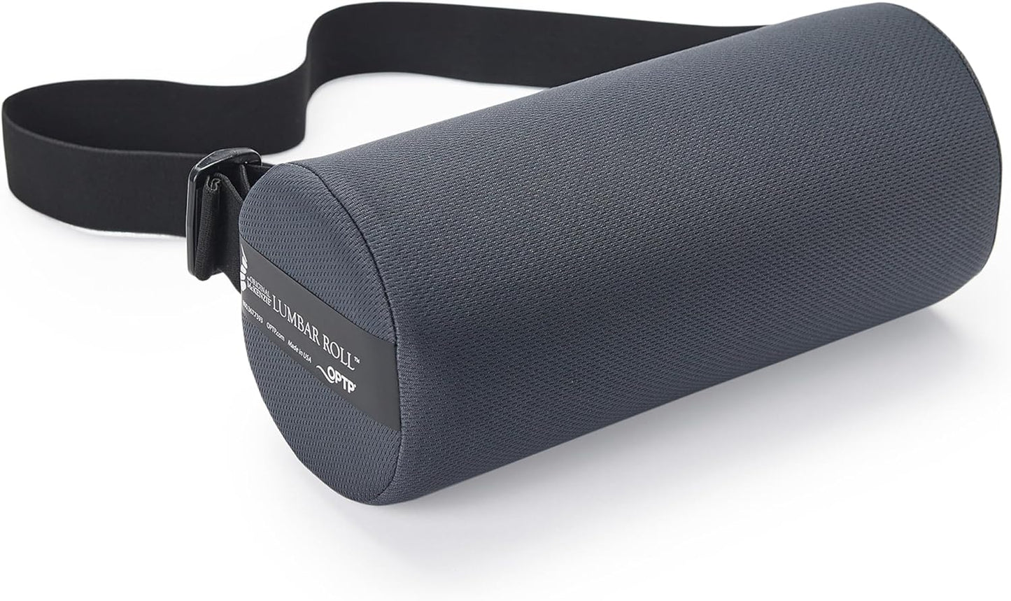 OPTP The Original McKenzie Lumbar Roll – USA-Made Low Back Lumbar Support for Office Chair & Car Seat Back Support Cushion. The Preferred Lumbar Pillow by Physical Therapists - Firm Density
