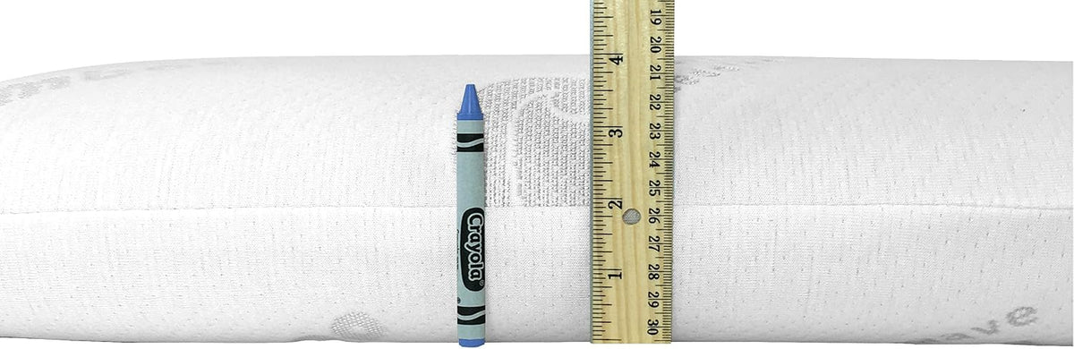 Bluewave Bedding Ultra Slim Max Cool CarbonBlue Gel Memory Foam Pillow for Stomach and Back Sleepers - Thin, Flat Design with Advanced Cooling (2.75-Inch Height, Standard Size)