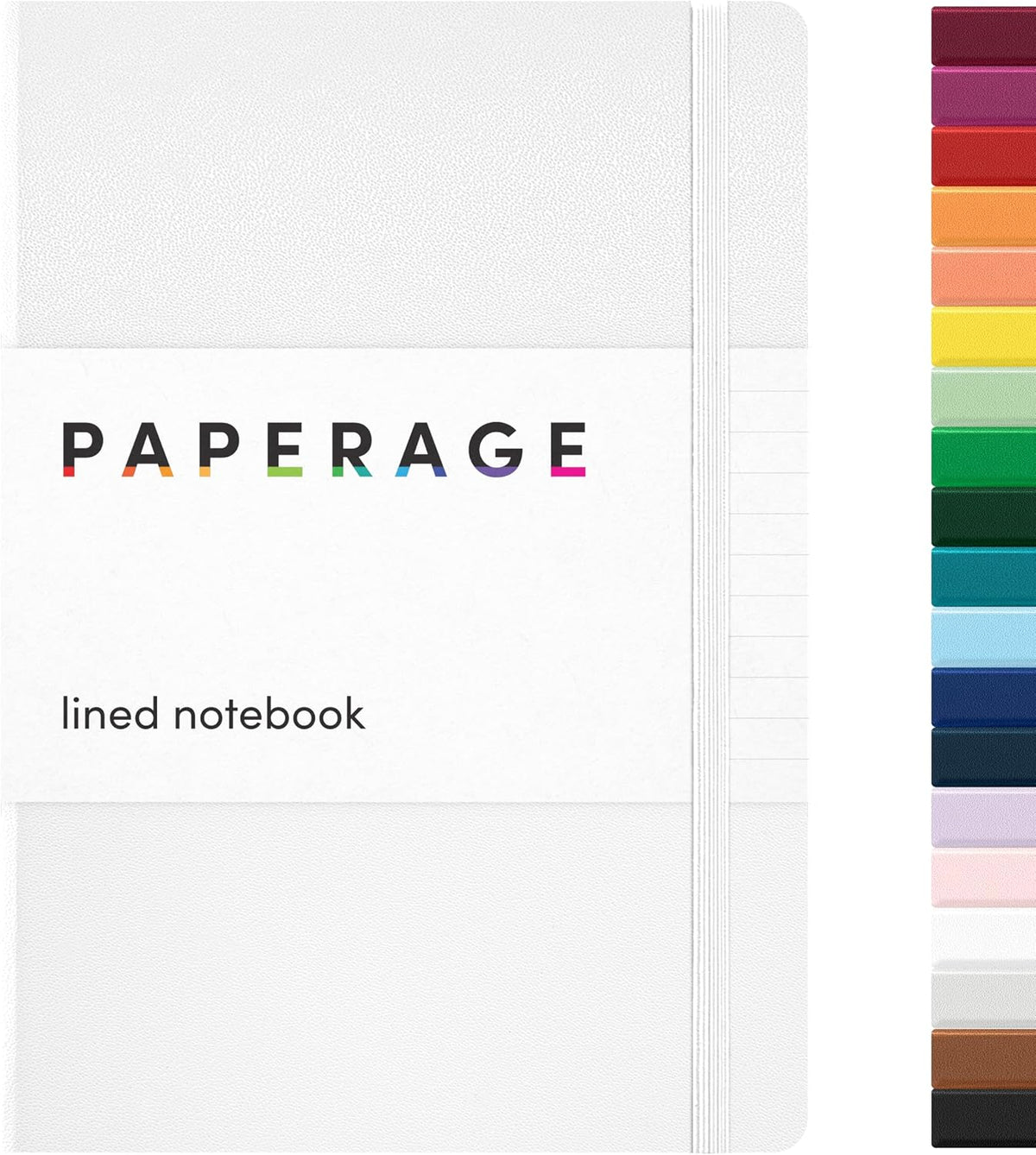 PAPERAGE Lined Journal Notebook, Hardcover Journal for Women & Men, 160 Pages, (5.6 in x 8 in), College Ruled Journaling Notebook for Work, School Supplies & Note Taking, (Black)