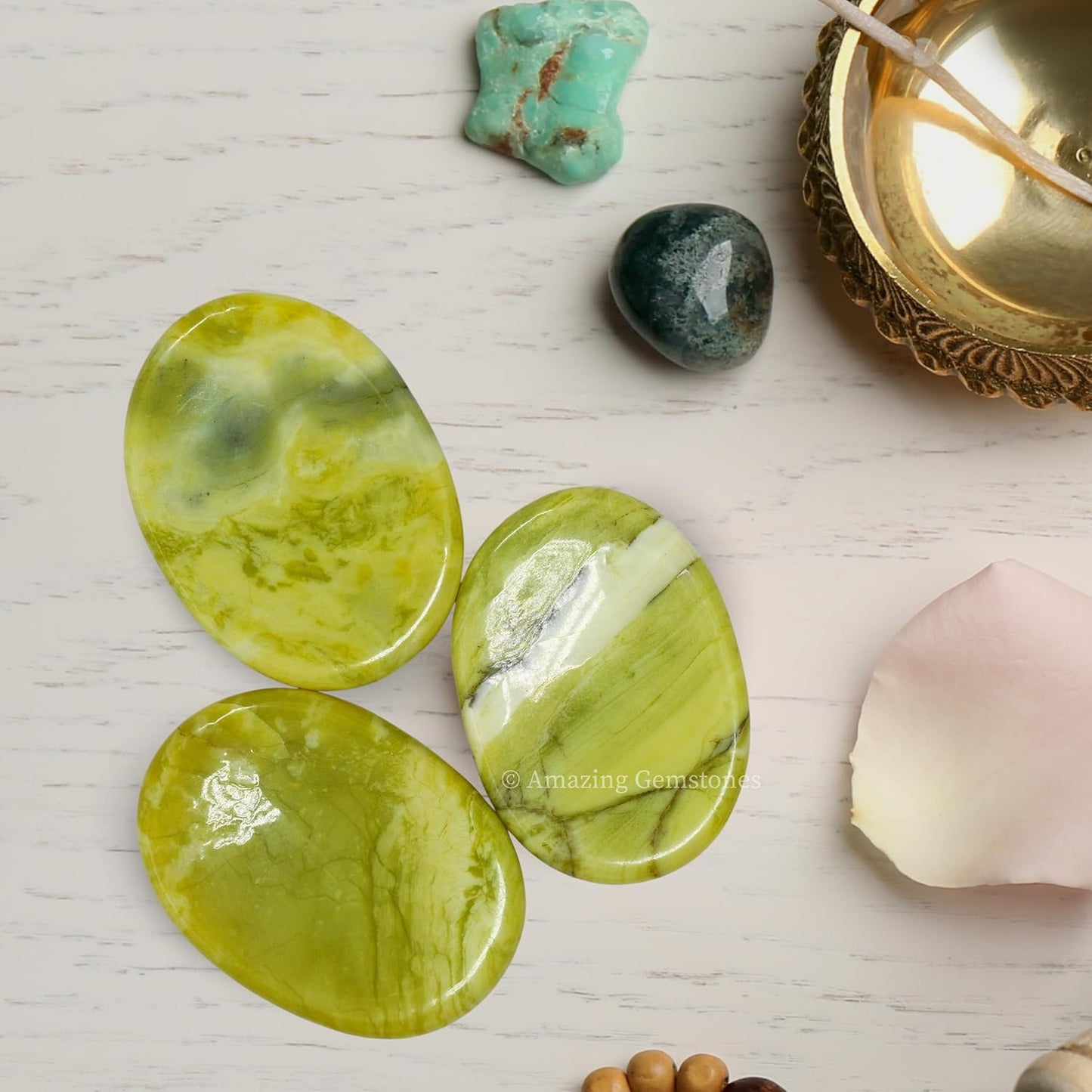 Amazing Gemstone Labradorite Thumb Worry Stone, Anxiety Stone, Healing Crystals - Piedra Crystal Fidget for Gift, Meditation, Calming, Relaxation, Stress Relief - Colors C
