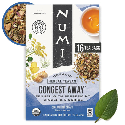 Numi Organic Chamomile Lemon Tea, 54 Herbal Tea Bags, Caffeine Free
