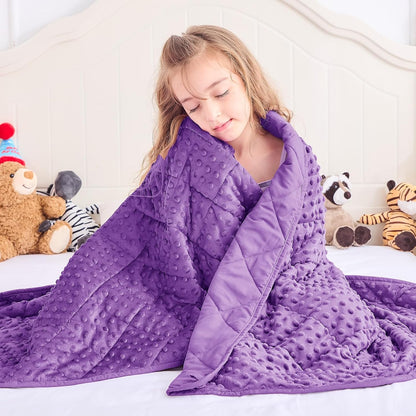yescool Weighted Lap Pad 2 lb Blue Small Lap Blanket, Weighted Lap Blanket Cooling Heating Weighted Throw Blankets, Minky Blankets Gifts for Travel Outdoor Indoor, 20 * 30in
