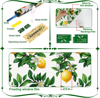 Frosted Glass Window Film, Decorative Sun Heat Blocking,Anti UV Save Energy