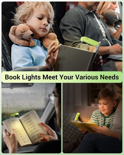 DEWENWILS Book Reading Light, Amber Warm Clip On LED with 3 Adjustable Brightness for Eye Protection, Rechargeable USB, Perfect for Bookworms, Kids (White)