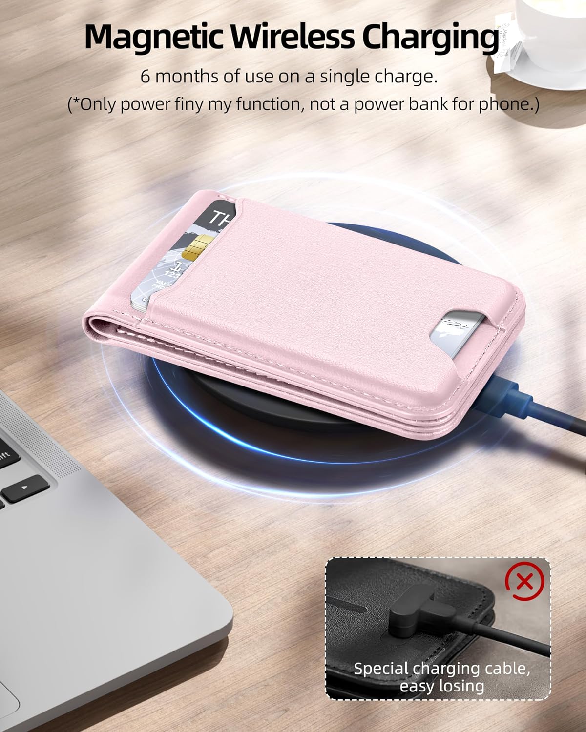 ExtreLife for Magsafe Wallet, Works with Apple Find My, 6 Cards Holder