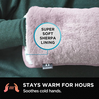 Brookstone Faux Fur Hand Warmer | Soothe Cold Hand Muff with Microwavable Gel Pack for Long Lasting Heat | Cozy Sherpa & Plush Lining for Ultimate Comfort | Hand Muffs for Women & Men
