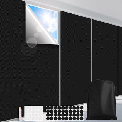 FADOTY 100% Blackout Curtains, 57"x 118" Portable Black Out Window Cover