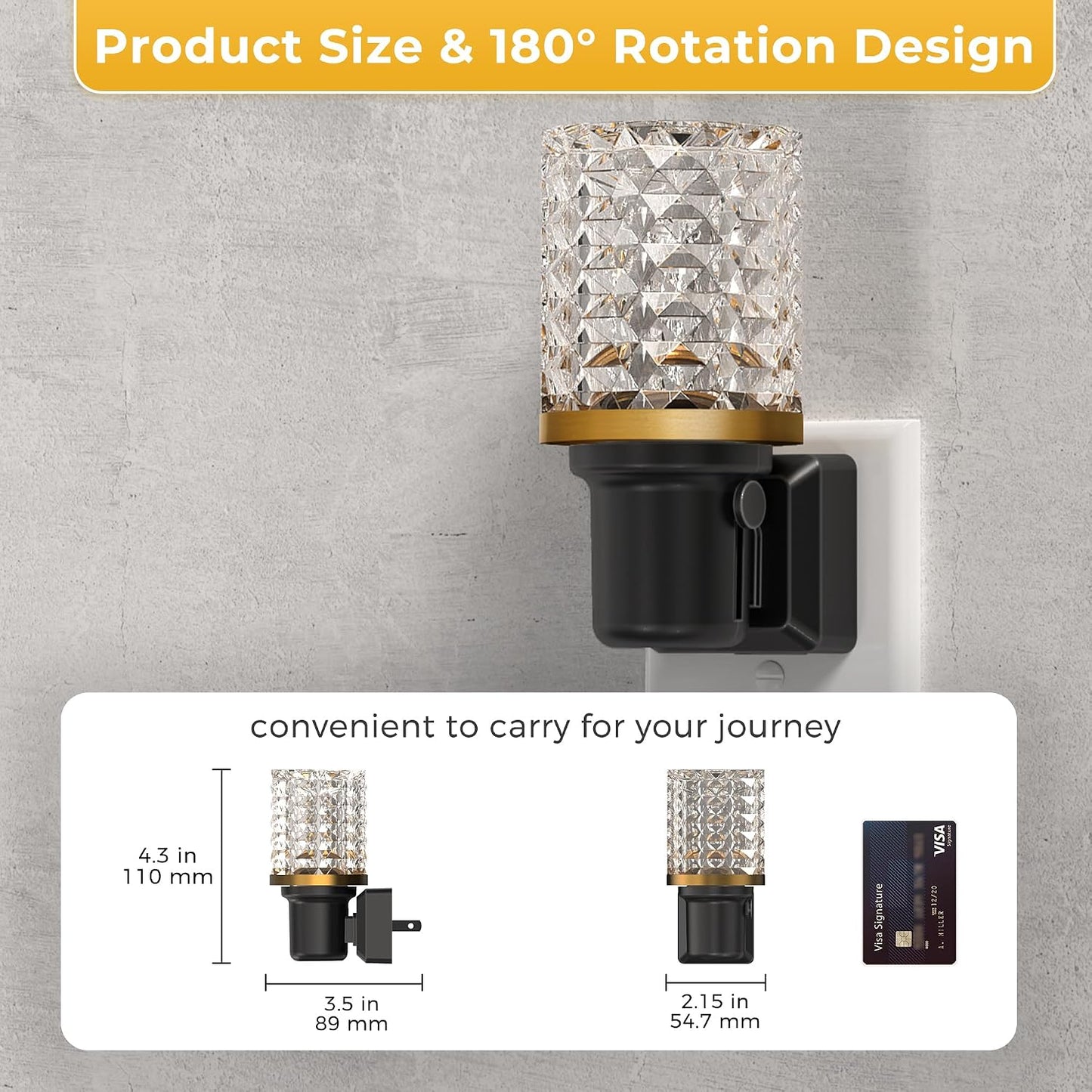 L LOHAS LED Night Light, Dimmable Night Lights Plug into Wall, Automatic Night Lights Plug in with Auto Light Sensor,Adjustable Brightness Amber LED Night Light, for Bedroom Hallway Home Decor