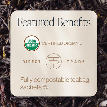 Rishi Tea Earl Grey Organic Black Sachet Tea Bags, Caffeinated, 50ct