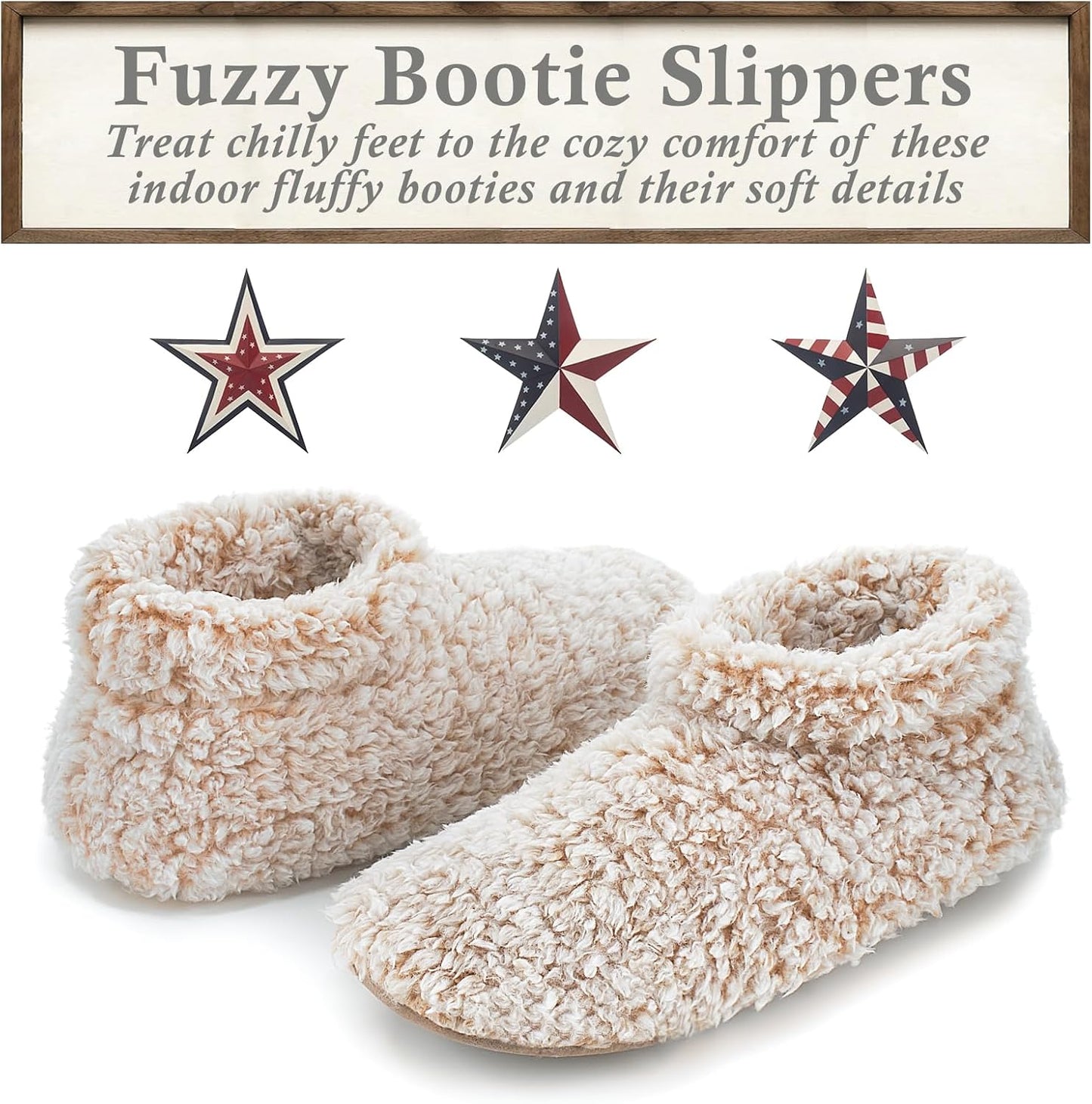 Cozylook Fuzzy Slippers for Women Indoor Soft Sole Slipper Socks with Non Slip Grippers Warm Fluffy
