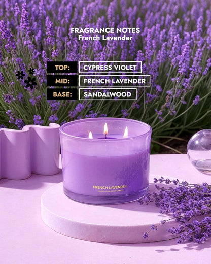 96NORTH Luxury Vanilla Soy Candles | Large 3 Wick Jar Candle | Up to 50 Hours Burning Time | 100% Natural Soy Wax | Relaxing Aromatherapy Aesthetic Candle | Housewarming Gift for Men and Women