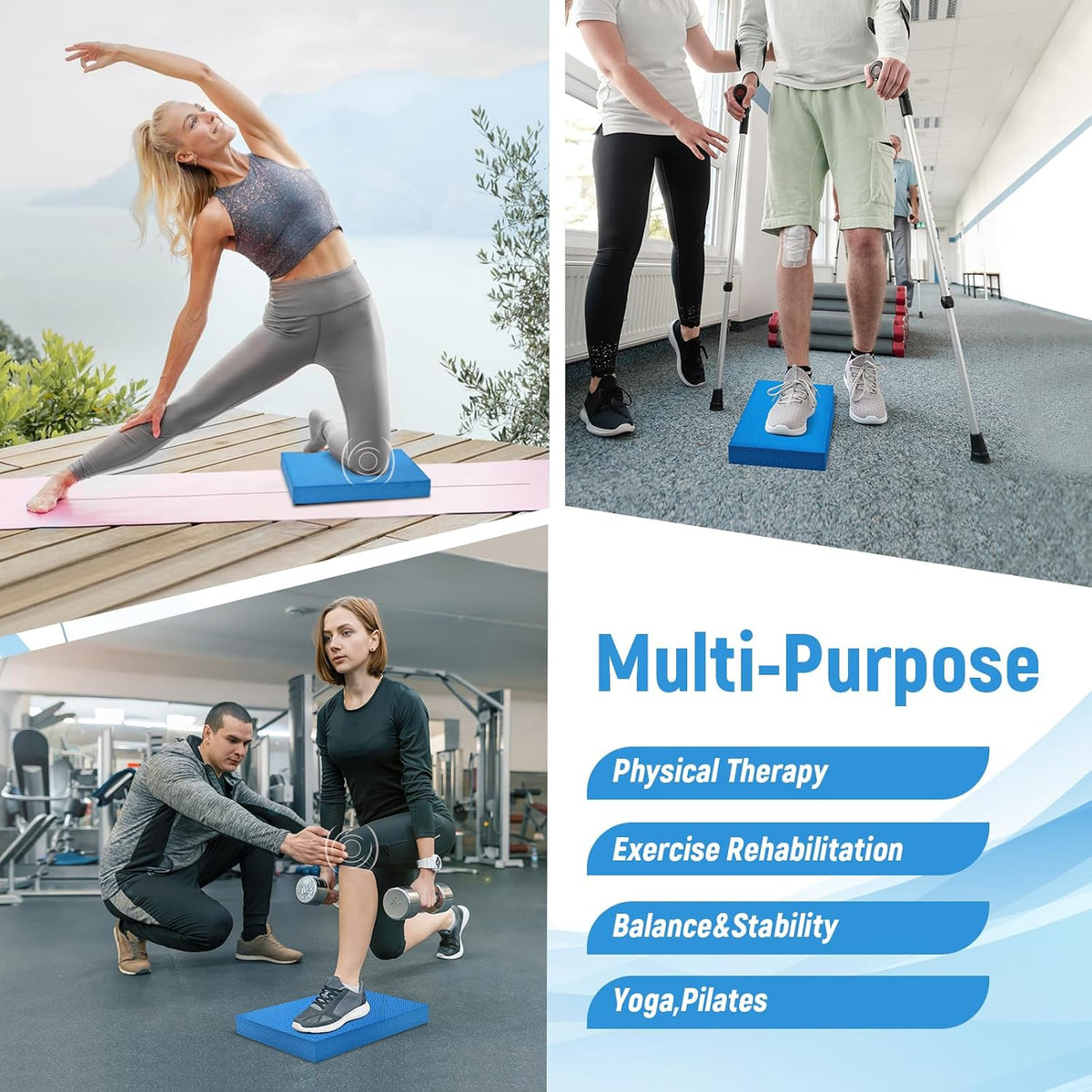 Balance Pad, 20"x16"x2.5" Non-Slip TPE Knee Cushion
