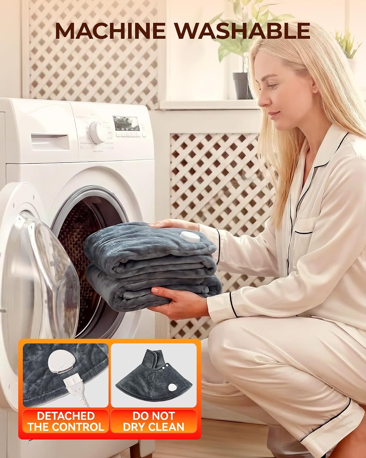Heating Pad for Neck and Shoulders and Back, Pain Relief Heated Shoulder Wrap with Adjustable Button, 6 Heating Setting and 4 Auto-Off Timer, Gifts for Mom Women Christmas Birthday