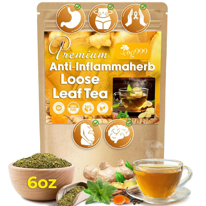 120 Bags Premium Turmeric Ginger Cinnamon Tea, Improve Digestion, Support Brain, Weight, Skin and Sleep, Eco-Conscious Tea Bags and Premium Natural Ingredients. Turmeric Ginger Herbal Tea. No Sugar, No Caffeine, No Gluten, Vegan.
