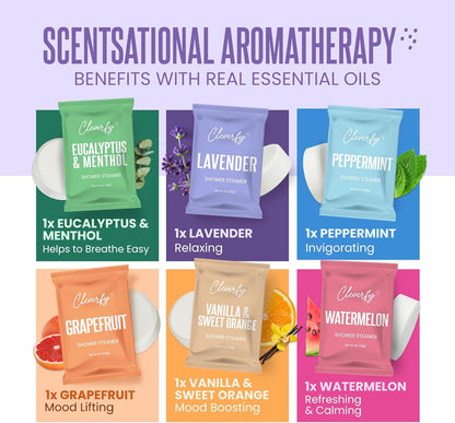 Cleverfy Eucalyptus Shower Steamers Aromatherapy - Birthday Gifts for Women, Mom, Wife, Grandma, Her, Best Friend, Daughter, Sister, Teens & Girlfriend - 18 Tablets