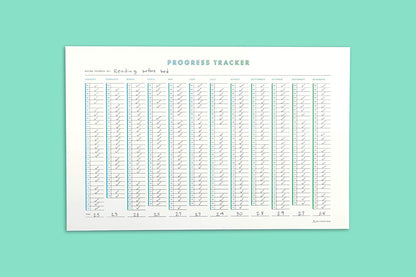 Habit Tracker Progress Poster by Free Period Press - 11”x17” - Yearly Atomic Habits Tracker for Goals and Projects