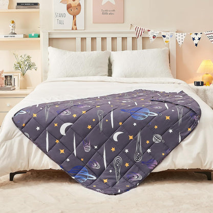 yescool Weighted Lap Pad 2 Pounds Weighted Lap Blanket, Space Plane Small Weighted Blanket, Weighted Throw Blanket Gifts for Travel Indoor Outdoor, 20"x30"
