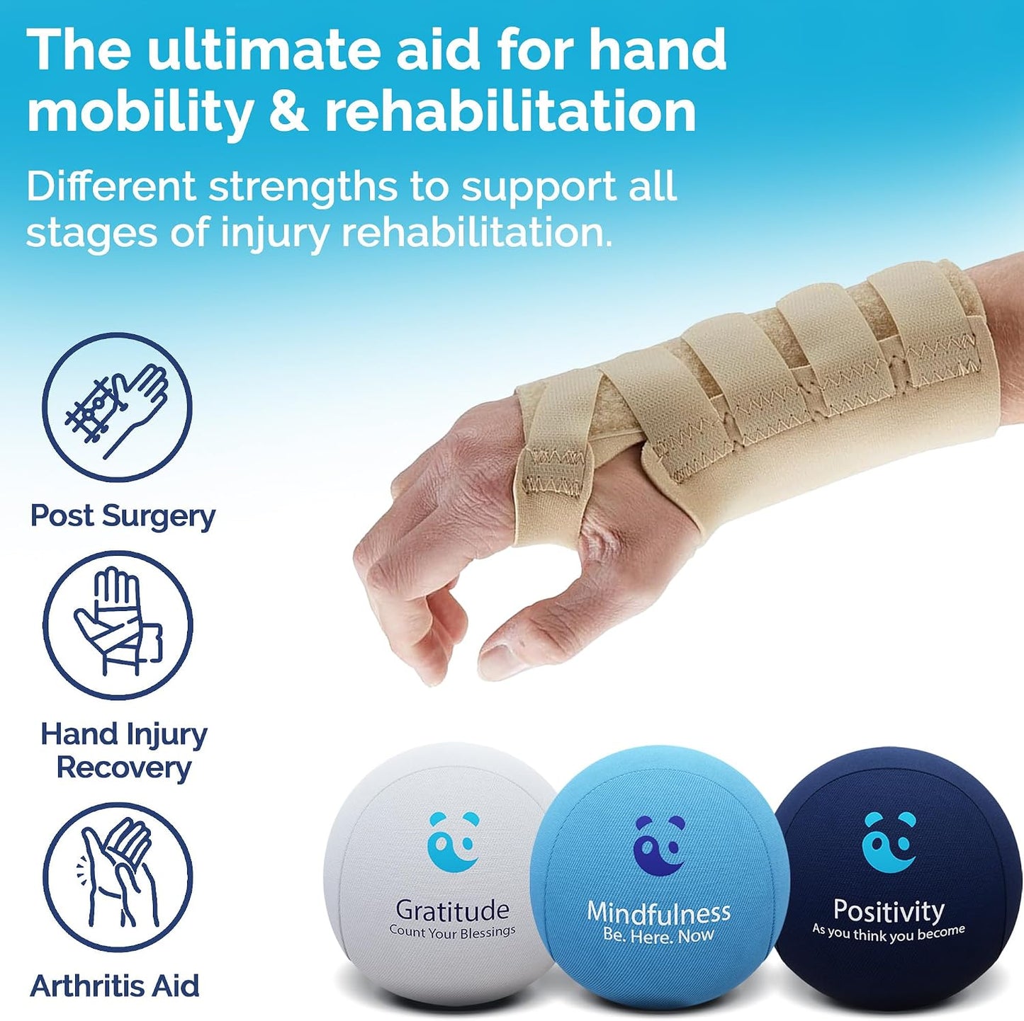 Mind & Body Stress Balls for Adults - Multi-Density Squeeze Balls for Hand Therapy & Grip Strengthening - Stress & Anxiety Relief - Choose 3-Ball (Soft, Medium & Hard) or 2-Ball (Soft & Hard) Sets