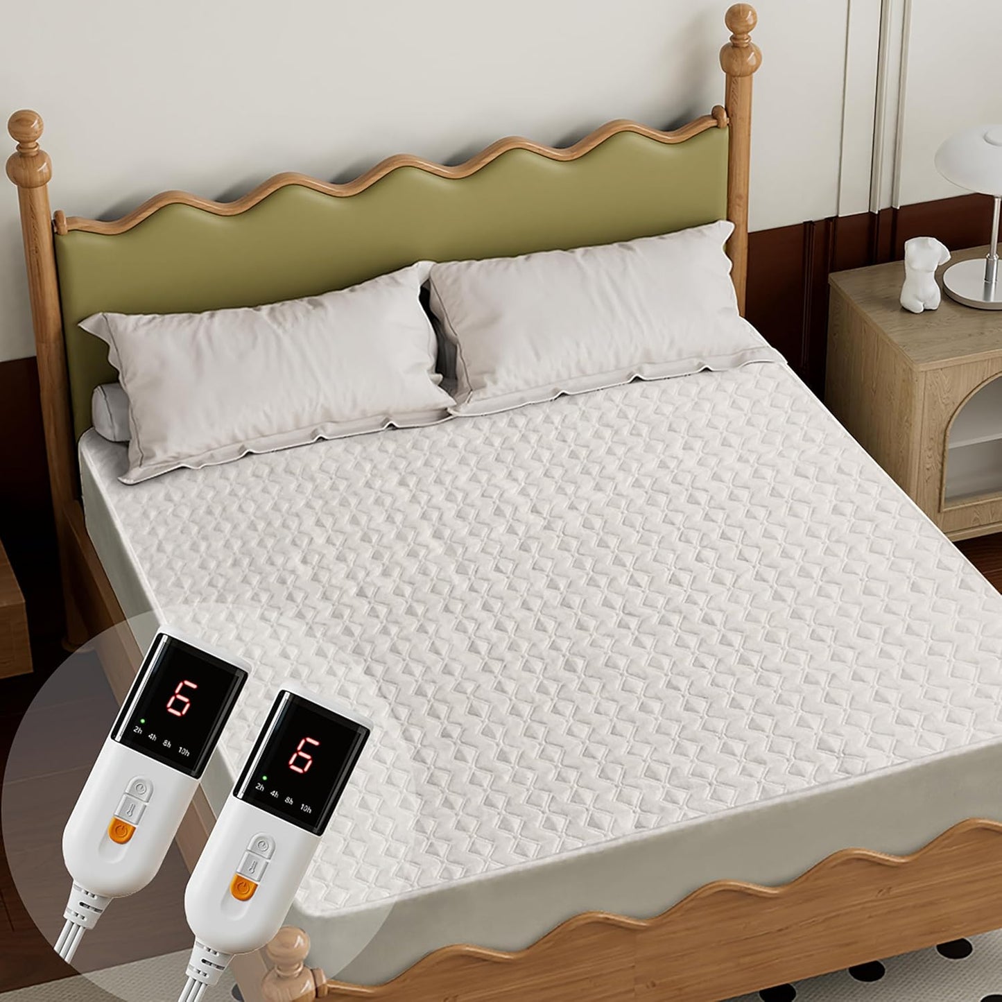 GOTCOZY Heated Mattress Pad Mini Twin Size-Heated Pad for Bed Warmer(White)
