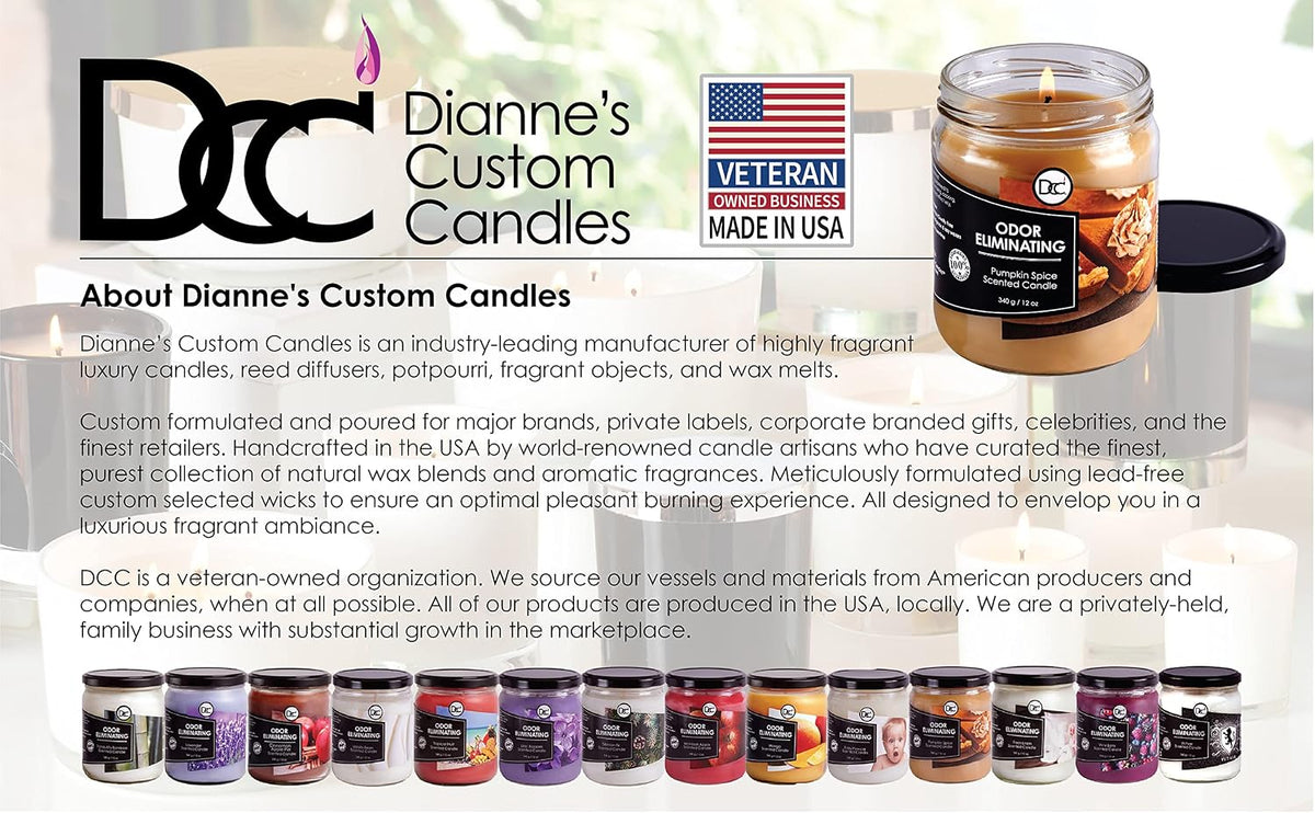 Vanilla Bean Odor Eliminating Highly Fragranced Candle - Eliminates 95% of Pet, Smoke, Food, and Other Smells Quickly - Up to 80 Hour Burn time - 12 Ounce Premium Soy Blend - Colors A