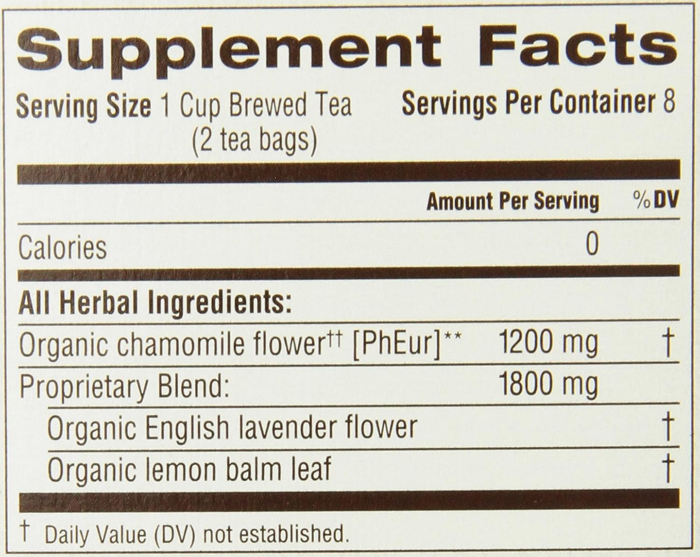 Traditional Medicinals Organic Chamomile with Lavender Herbal Tea (Pack of 1), Calms the Nervous System, 16 Tea Bags