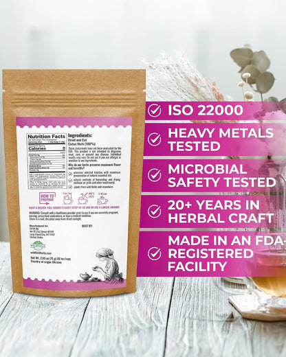 50 Bags Cistus Tea Cistus Incanus Tea Herbal (Cístus L.) - 50 Count 1.5g Herb Bags