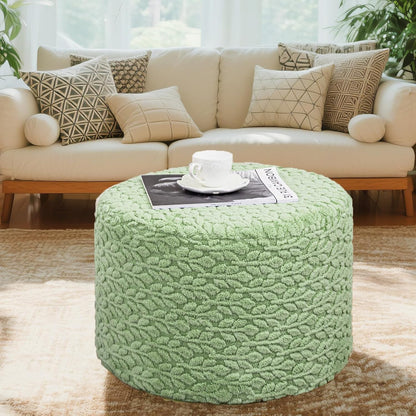 Round Pouf Ottoman 20 x 20 x 14 Inches Boho Poof Home Decor Floor Pouffe Ottoman Foot Rest for Couch Sofa Bean Bag Chairs Living Room Bedroom (Green)