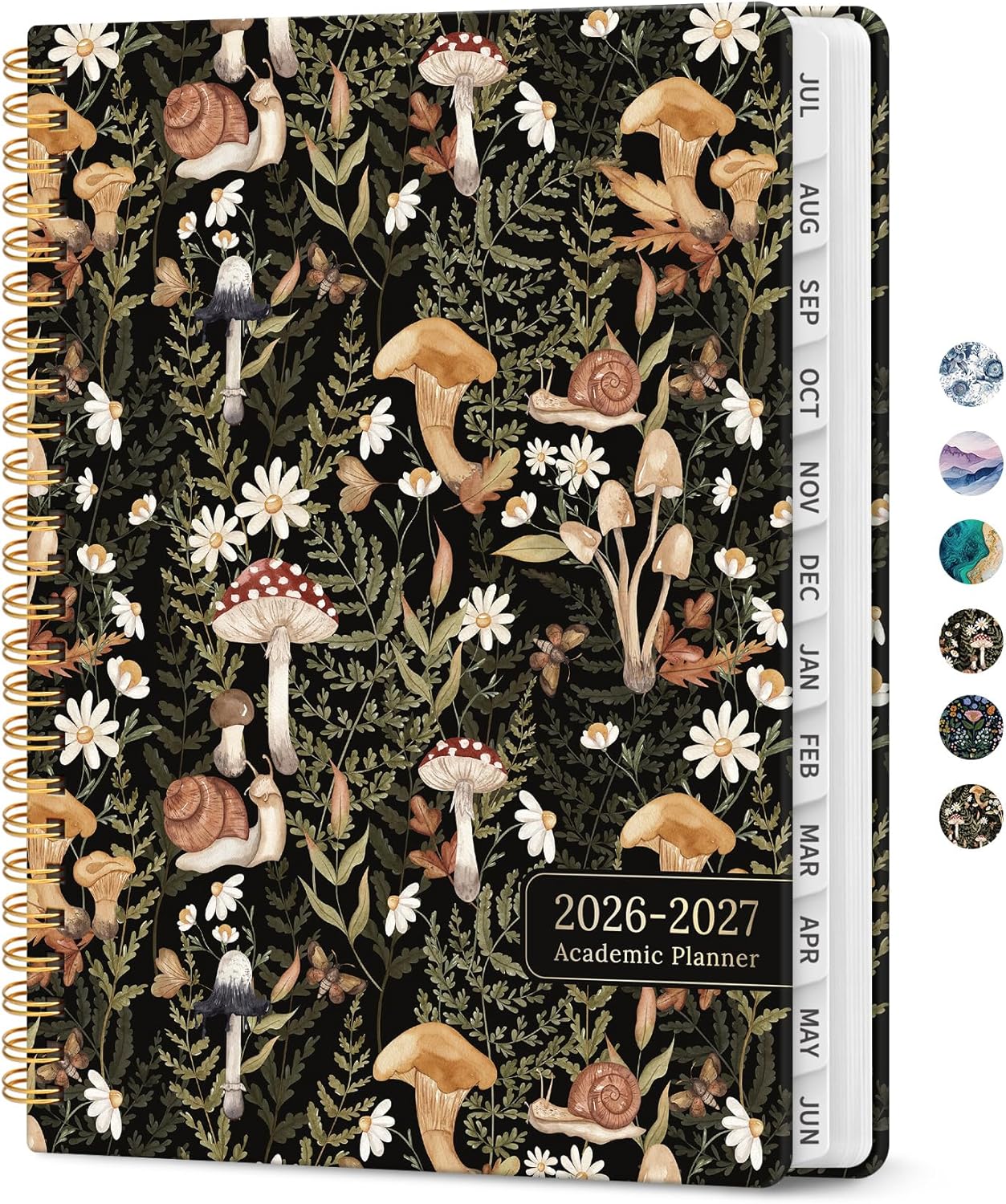 Planner 2026-2027, Academic Monthly and Weekly Calendar Planner for Women, July 2026 - June 2027, Hardcover Pretty Agenda Planner Book with Tabs, Spiral Daily Organizer for School Office Home Supplies, 6.3" x 8.5" - Blue Floral