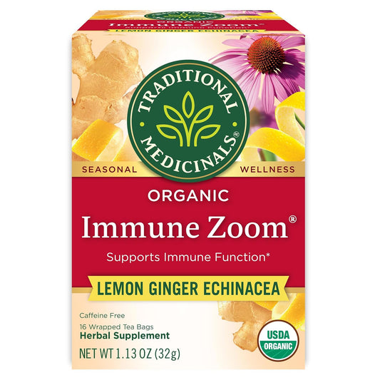 Traditional Medicinals Organic Immune Zoom Lemon Ginger, 16 Tea Bags