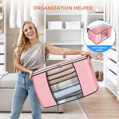 90L Large Storage Bags, Clothes Storage Bins Closet Organizers